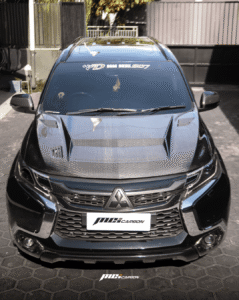 kap mesin pajero carbon