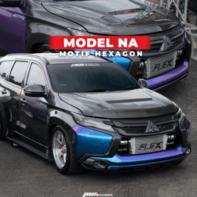 kap mesin pajero carbon