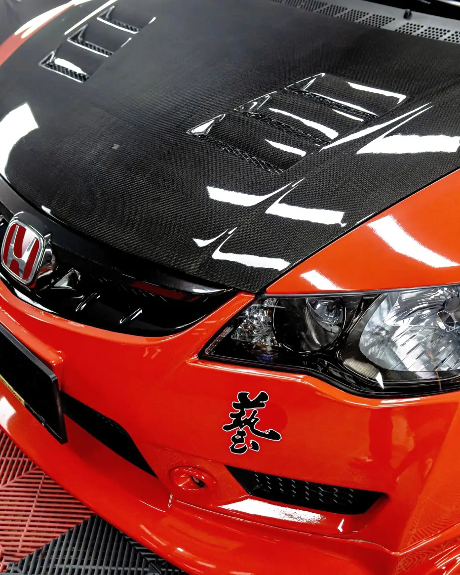 Carbon part untuk kap mesin honda civic fd model PE - R